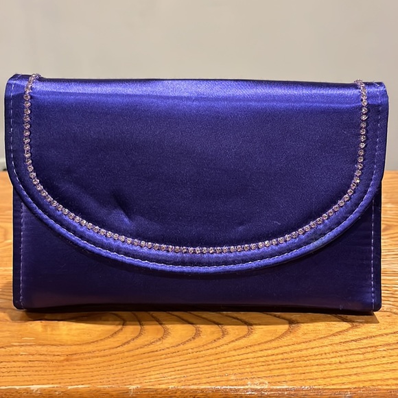Satin Purple Shoulder or Clutch NWOT - Picture 1 of 2